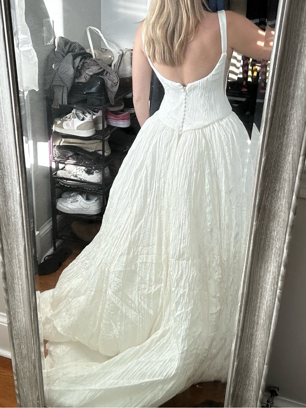 Jenny Yoo Aria Crinkled Wedding Dress NWT - Picture 6 of 10